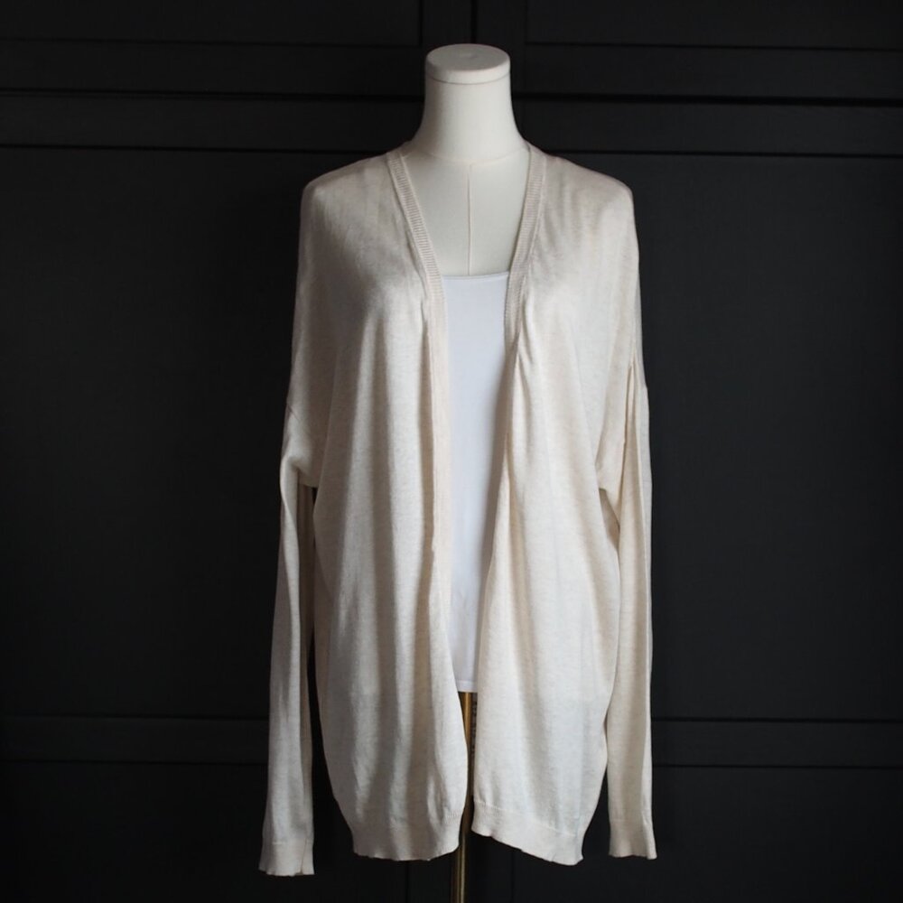 redherring | Lace Detail Cotton Blend Open Cardigan
